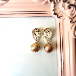 Bijou × Cotton Pearl-Pierce/Earrings ビジュー×コットンパール-ピアス/イヤリング 2枚目の画像