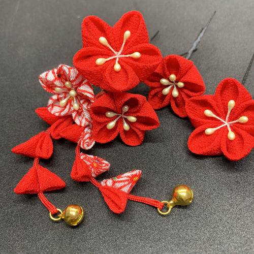 Silk Hana】No.41 ピンクの花のかんざし