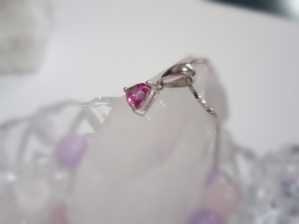 Pink topaz *necklace 3枚目の画像