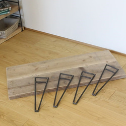 【脱着式アイアン脚】鉄と古材天然杉で作ったローテーブル 4枚目の画像