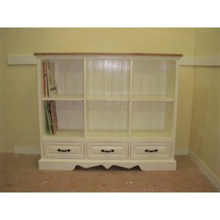 ワードロープ　ミルキーホワイトシャビー仕上げ　本棚　衣装棚　★取っ手が選べる★