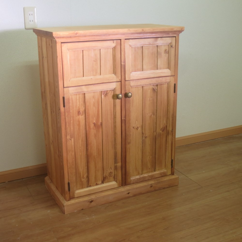 45L用スイングドア付ダストキャビネット  ライトブラウン塗装　★取っ手が選べる★ 21,900円