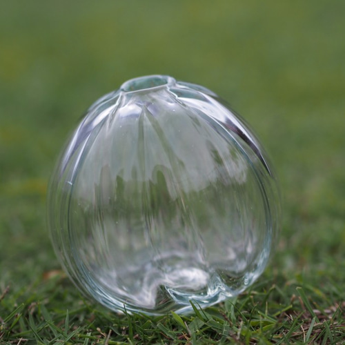 琉球ガラス 花瓶 2000年代ビンテージ 白色磨りガラスグレーハンドル