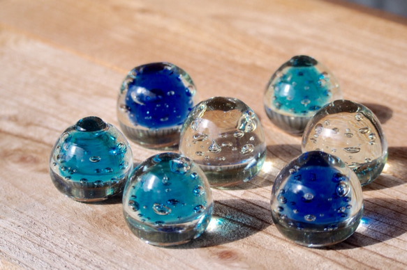 雨滴鎮紙迷你「琉球玻璃」（雨滴鎮紙） 第3張的照片