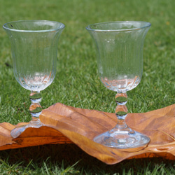 縦モールワイングラス・クリア《琉球ガラス・グラス》 2枚目の画像