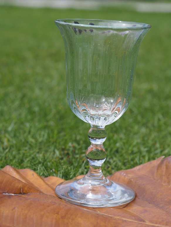 縦モールワイングラス・クリア《琉球ガラス・グラス》 5枚目の画像