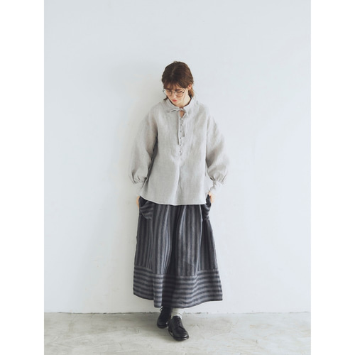 nest Robe - 新品❗MAGALI シャンブレーリネン ファーマー プルオーバー トップス シャンブレーリネン・ファーマー・プルオーバー／ライトグレー