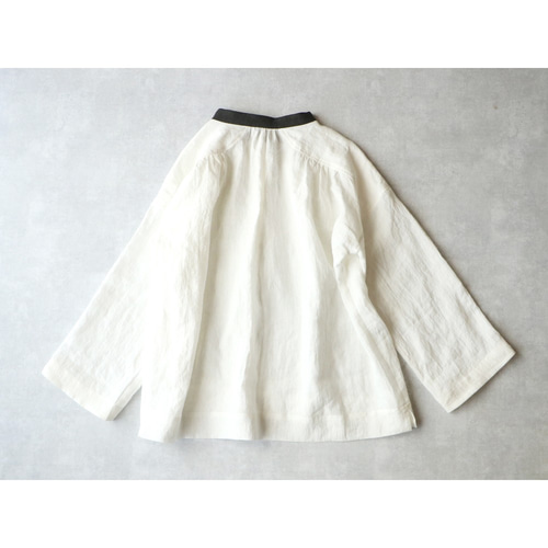 MAGALI マガリ　ウォッシュドリネン　アンティーク　ブラウス　ホワイト ウォッシュドリネン・アンティーク・ブラウス／ホワイト ブラウス