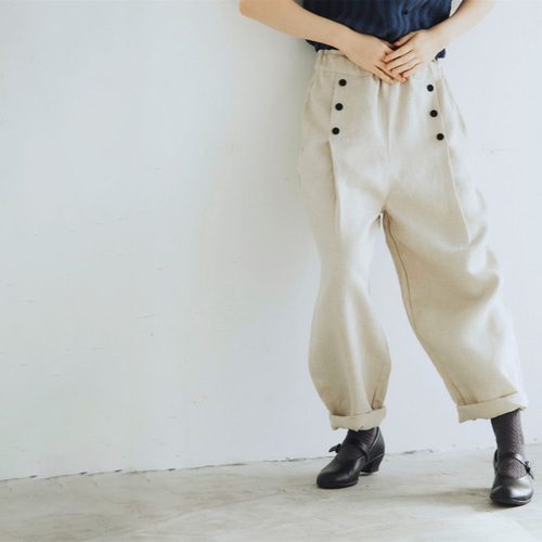 MAGALI ツイルリネンマリンパンツ デニムブルー ツイルリネン・マリン