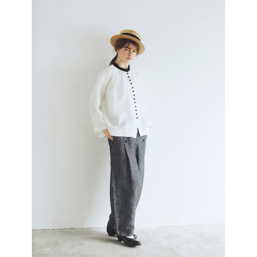 MAGALI ツイルリネンマリンパンツ デニムブルー ツイルリネン・マリンパンツ／デニムブルー ロングパンツ MAGALI 通販