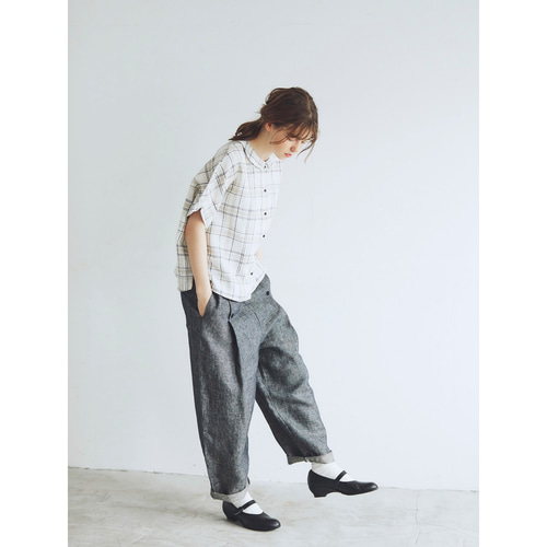 MAGALI ツイルリネンマリンパンツ デニムブルー ツイルリネン・マリンパンツ／デニムブルー ロングパンツ MAGALI 通販