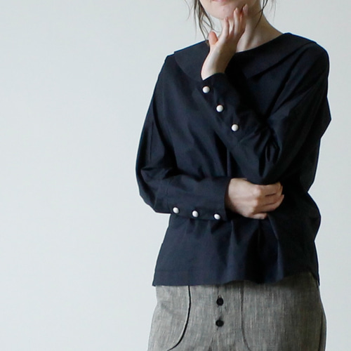 MAGALI / マガリ | ドルマンスリーブ フラットカラーブラウス | ブラック | レディース ドルマンスリーブ フラットカラーブラウス | ブランド古着の買取・委託