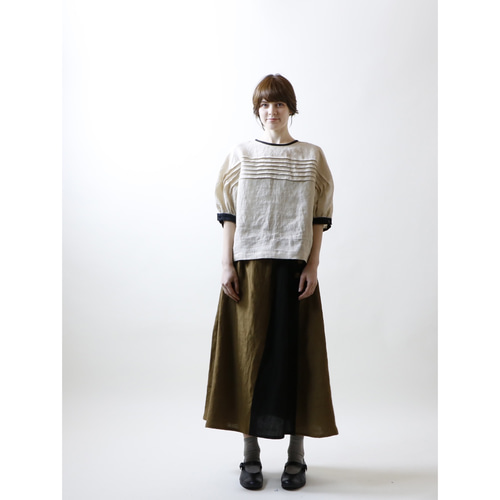 超人気高品質 MAGALI 天日干しリネンバルーンスリーブピンタックブラウス シャツ/ブラウス(半袖/袖なし)