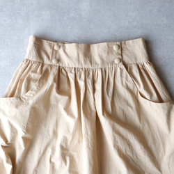 硫化染めコットン・ギャザースカート／アイボリー 6枚目の画像