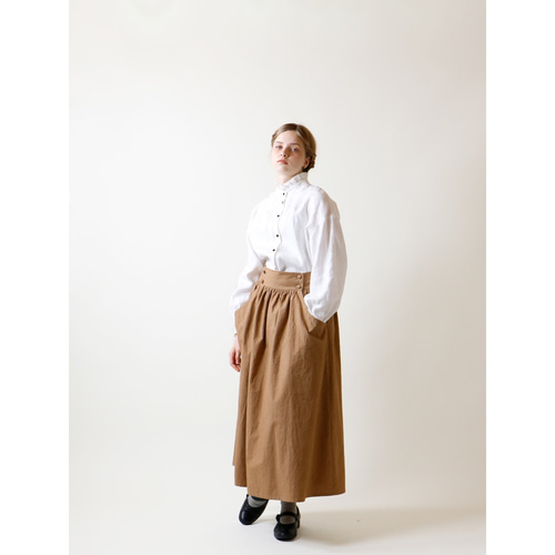 MAGALI 硫化染めコットン・ギャザースカート／アイボリー新品