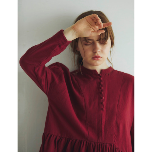 【タグ付新品】MAGALI 東炊きコットンビエラ クラシックワンピース 東炊きコットンビエラ・クラシック・ワンピース／ブラック