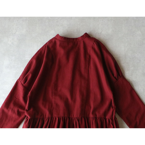 【タグ付新品】MAGALI 東炊きコットンビエラ クラシックワンピース 東炊きコットンビエラ・クラシック・ワンピース／カーマイン