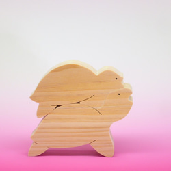 送料無料　木のおもちゃ　動物組み木　亀の親子 1枚目の画像