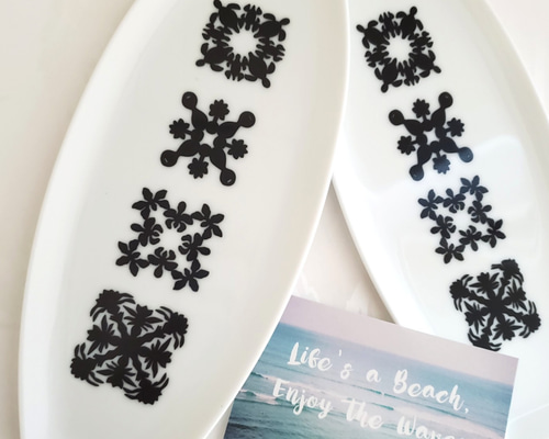 送料無料】キルト柄サーフボードプレートM/ギフトAlohilani /Hawaii