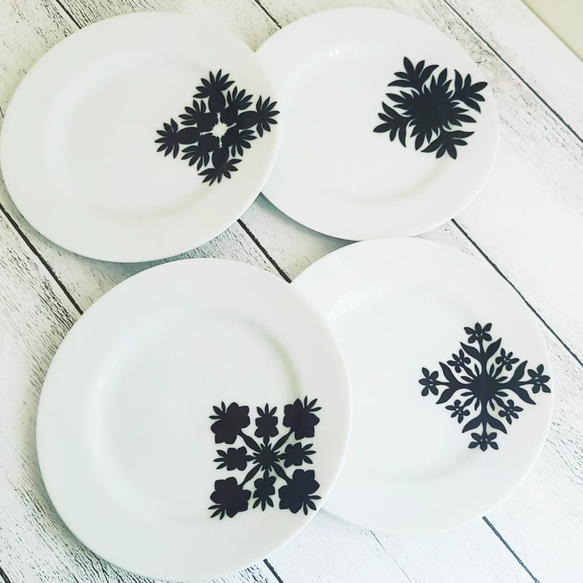 ハワイアンキルト柄 プレート 大皿 1点 送料無料】キルト柄プレーﾄ4枚セット/Gift /Hawaii /プレーﾄ