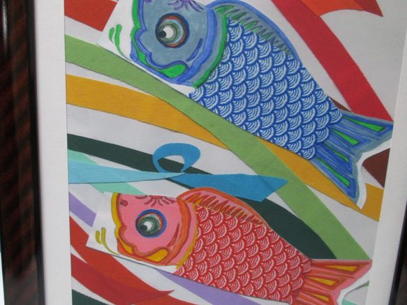 アート　鯉のぼり   A4フレーム付 5枚目の画像