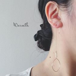 再販14kgf/oval hoop＆Pearl 【American pierce】 6枚目の画像