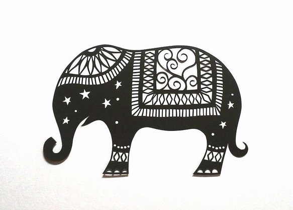 切り絵】インド象 切り絵 hana 通販 4376466｜Creema(クリーマ)