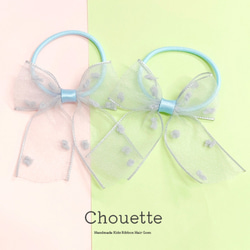スカーフリボンのヘアゴム 6色 h-333 ヘアゴム 送料無料chouette