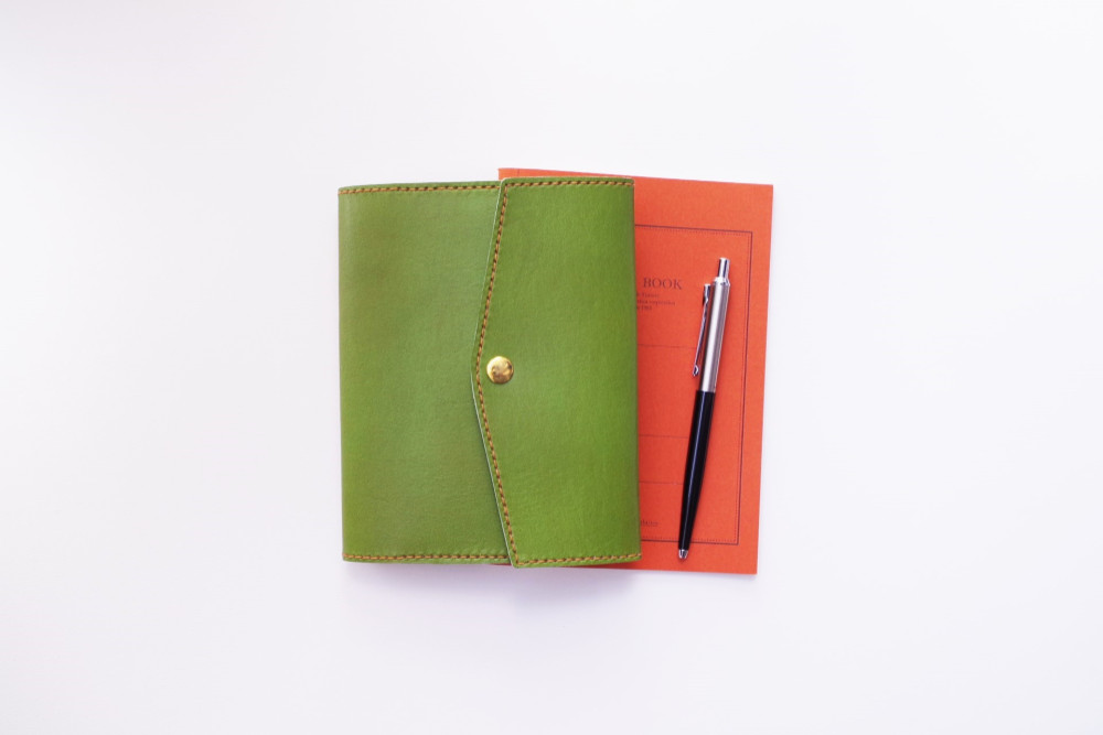 【５日以内発送】＊ 抹茶きみどり ＊　ほぼ日 対応　A6　文庫本サイズ　オリジナル　牛革　手帳カバー　㉓