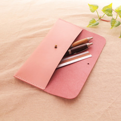 ✻　桜ピンク　✻　使い勝手の良い シンプルな牛革ペンケース　✻　✻46✻ 3枚目の画像
