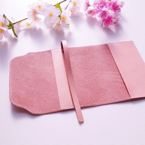 桜ピンク色～ 牛革 文庫本サイズ ブックカバー ＊119＊ ブック