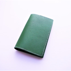 『　税務手帳カバー　』　✻　牛革　森林グリーン色　✻ 3枚目の画像