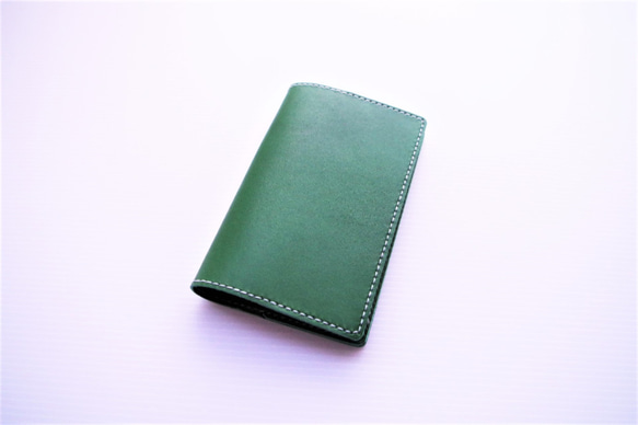 『　税務手帳カバー　』　✻　牛革　森林グリーン色　✻ 3枚目の画像
