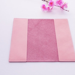✻ カードケースカバー ✻　３段６０枚収納カードケースつき　✻　牛革　✻　桜ピンク　✻　⑨ 4枚目の画像