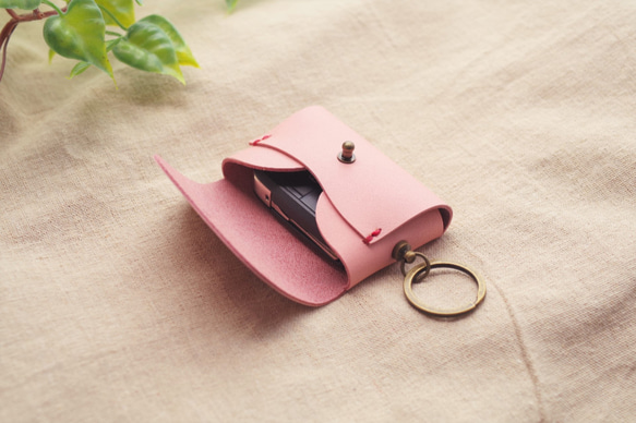 ✻　スマートキーケース　～Simple～　✻ 　牛革　✻　桜ピンク色　✻　　　✻61✻ 4枚目の画像