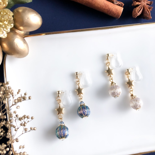 再販】星のミニチュアオーナメント col. 砂金 【ピアス/イヤリング 
