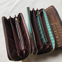 チョコレート  ファスナー 長財布 2枚目の画像