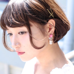 Loose pierce/earring PINK 1枚目の画像