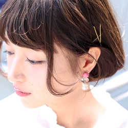 Loose pierce/earring PINK 2枚目の画像