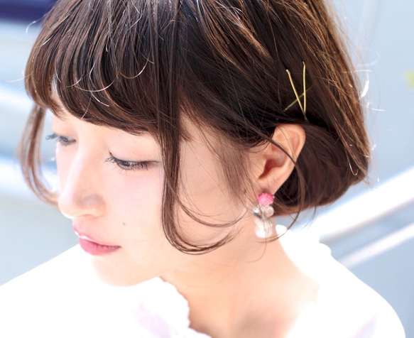 Loose pierce/earring PINK 2枚目の画像