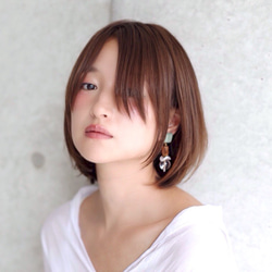 Big silhouette pierce/earring KHAKI 3枚目の画像