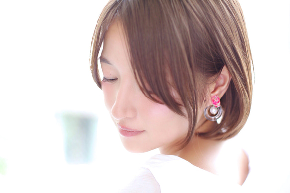 syrupshabom pierce/earring PINK 4枚目の画像