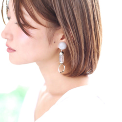 Big silhouette pierce/earring GRAY 2枚目の画像