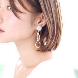 Big silhouette pierce/earring GRAY 4枚目の画像