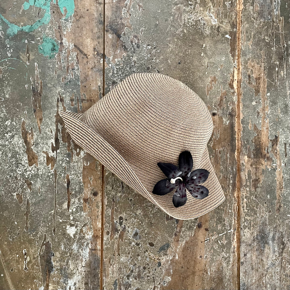 手染め『 写実的！黒百合 』 suMire-bouquet手染め布花コサージュ 立体