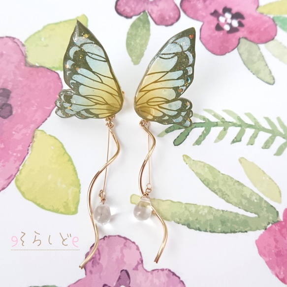 季節の蝶～春〜 ୨୧ ピアス イヤリング 7枚目の画像