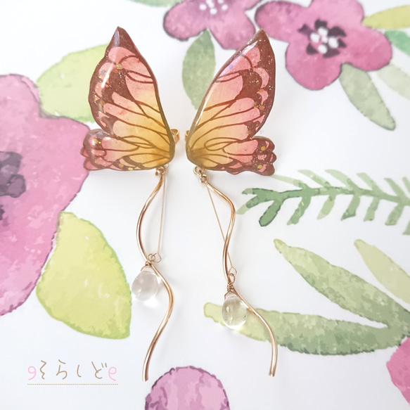 季節の蝶～夏〜 ୨୧ ピアス イヤリング 8枚目の画像