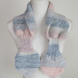 あったか手編みのプチマフラー（スプレー染めパステル） 2枚目の画像