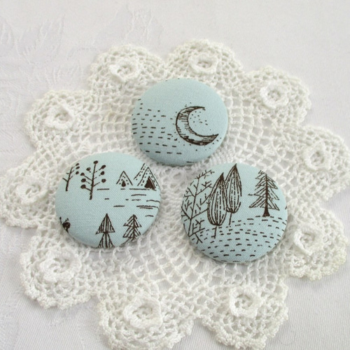 レース刺繍38ミリくるみボタンヘアゴム