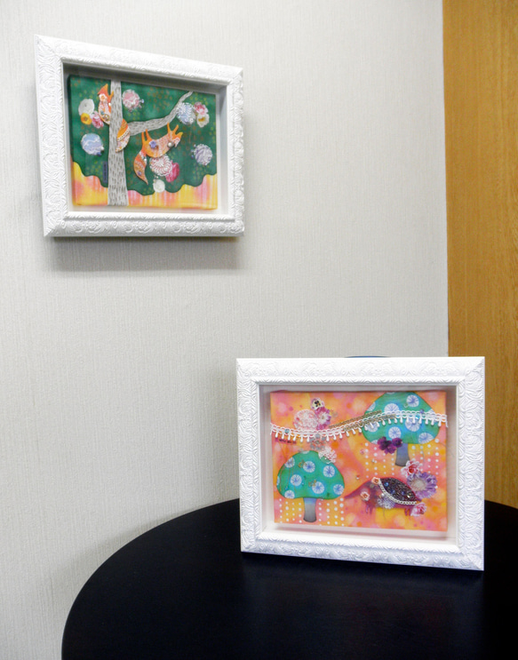 【壁飾り】ハリネズミとキノコ 3枚目の画像